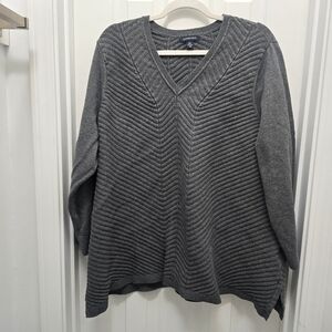 LANDS' END 100% baumwolle, Sz 3X, top/ gray pre-owned in good condition